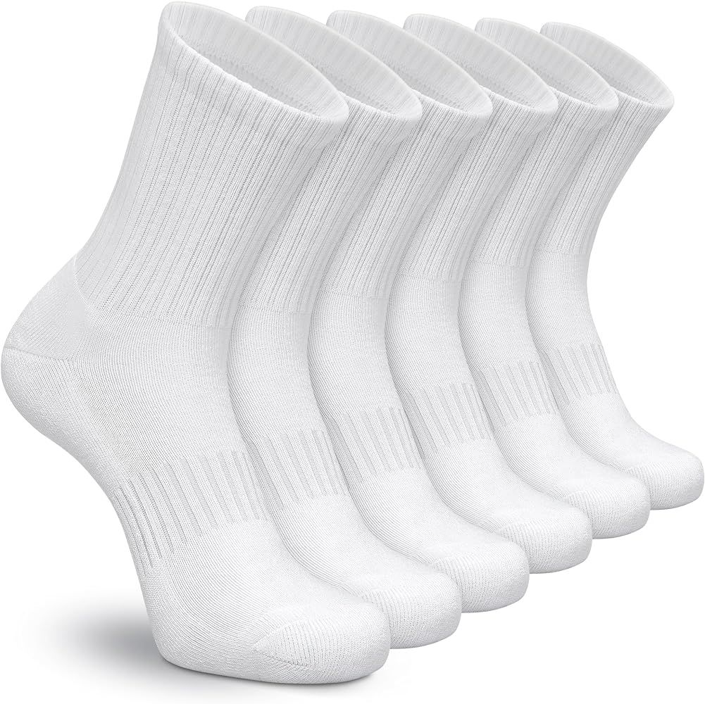 Airacker Athletic Socks Sport Running Calf Socks Performance Cushioned Breathable Crew Socks for ... | Amazon (US)