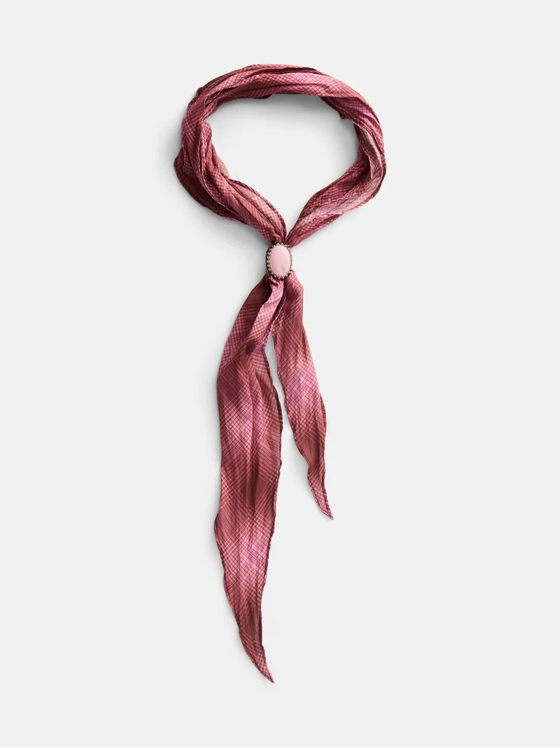 No Boundaries Women's Kite Scarf, Pink Plaid | Walmart (US)