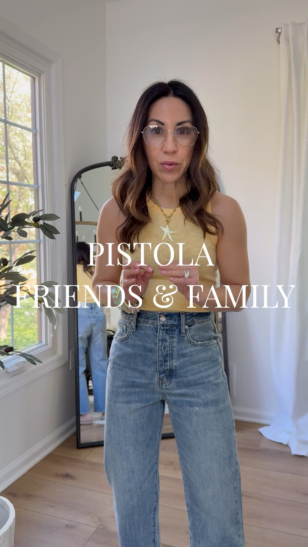 Pistola jeans, 20% offsite wide Jeans 26. Tanks Xs. Sandals tts. Jewelry code HOUSEOFLEO20. Glasses code TAMMY10AM. @Pistola Denim 

#LTKSaleAlert #LTKPetite #LTKOver40