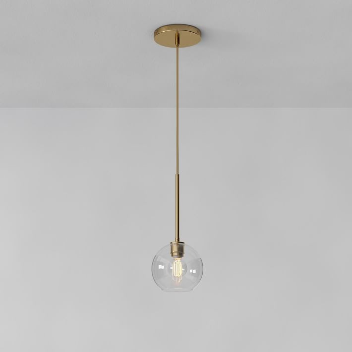 Sculptural Glass Globe Pendant - Clear | West Elm (US)
