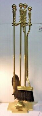 5 Piece BRASS FIREPLACE TOOL SET 33" tall heavy brass - set weighs 17 pounds  | eBay | eBay US