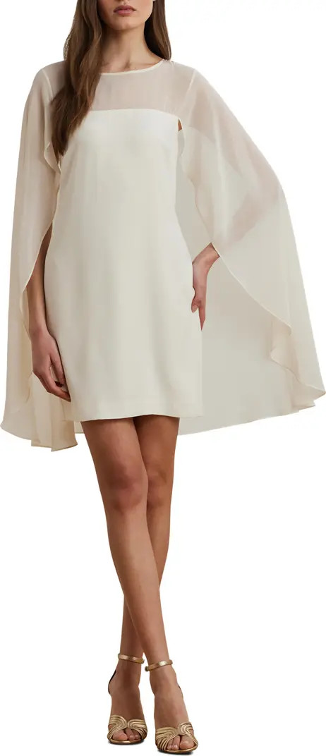 Lauren Ralph Lauren Cape Long Sleeve Cocktail Minidress | Nordstrom | Nordstrom