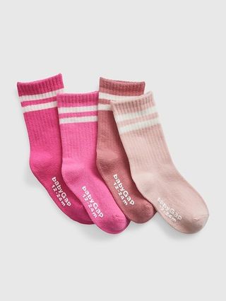 Toddler Organic Cotton Stripe Crew Socks (4-Pack) | Gap (US)