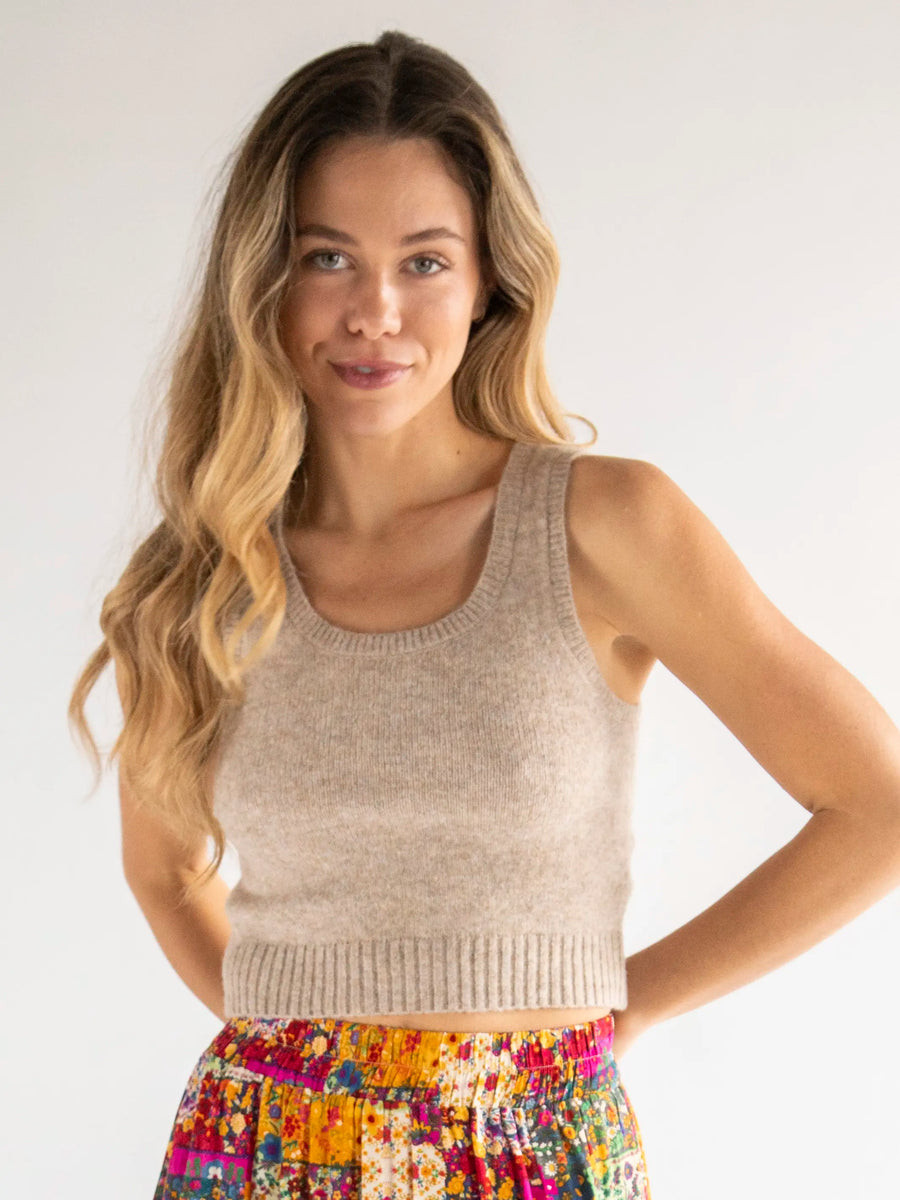 Sweater Tank - Tan | Natural Life