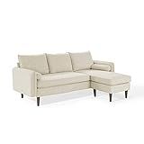 Modway Revive Modern Upholstered Fabric Right or Left Sectional Sofa Couch, Beige | Amazon (US)