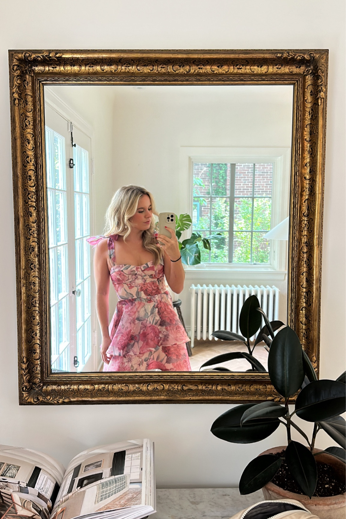 pink floral garden party dress, bridal shower dress, wedding dresses