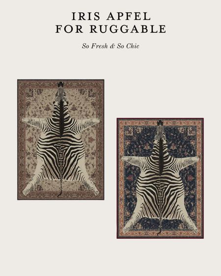 My favourite eclectic zebra print rug from Iris Apfel x Ruggable!
-
Quirky rugs - eclectic decor - kids room decor - dining room rugs - living room rugs - animal print rugs - animal rugs - washable rugs - designer rugs - affordable rugs - neutral rugs - colorful rugs - black and brown rugs #irisapfel #ruggable #affordablehomedecor

Follow my shop @sofreshandsochic on the @shop.LTK app to shop this post and get my exclusive app-only content!

#liketkit #LTKhome #LTKkids #LTKbaby
@shop.ltk
https://liketk.it/43bZh

#LTKhome #LTKkids #LTKbaby