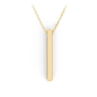 Vertical 3D Bar Necklace with Engraving | Jewlr