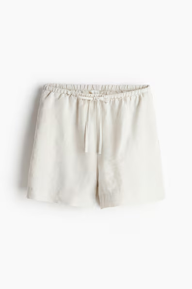 H & M - Linen-blend Pull-on Shorts - Beige | H&M (US + CA)