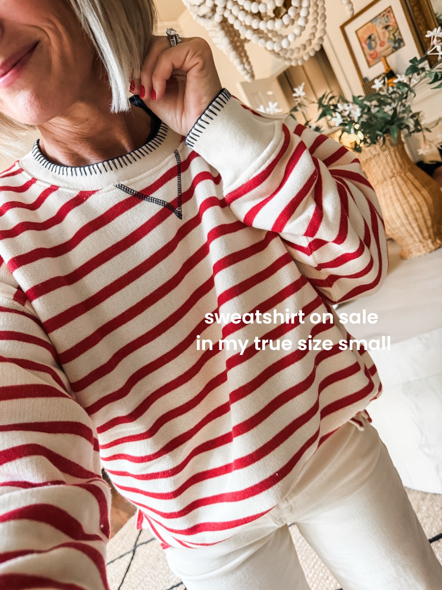 slight nod to Memorial Day 🇺🇸
This is a perfect Summer sweatshirt!  In my true size small, grab one on sale now!!!

off white jeans in my bigger denim size 25

#LTKootd #LTKxMadewell #LTKSaleAlert