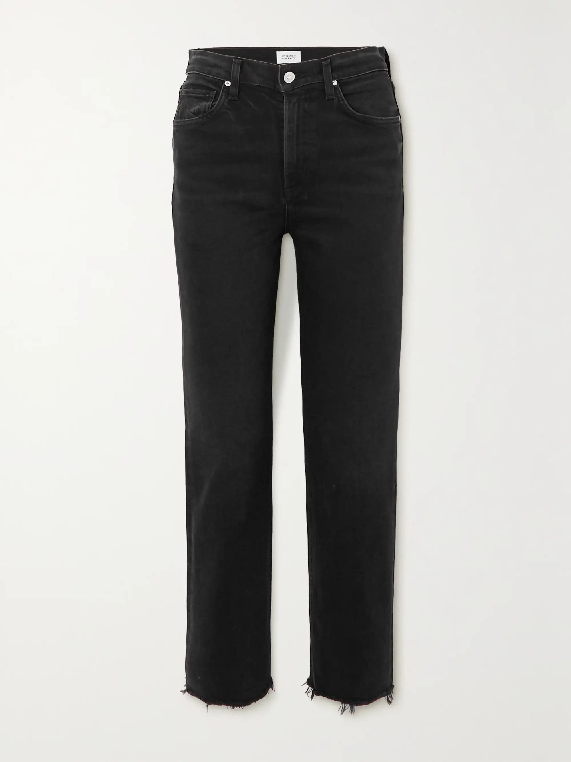 Daphne cropped frayed high-rise straight-leg jeans | NET-A-PORTER (UK & EU)