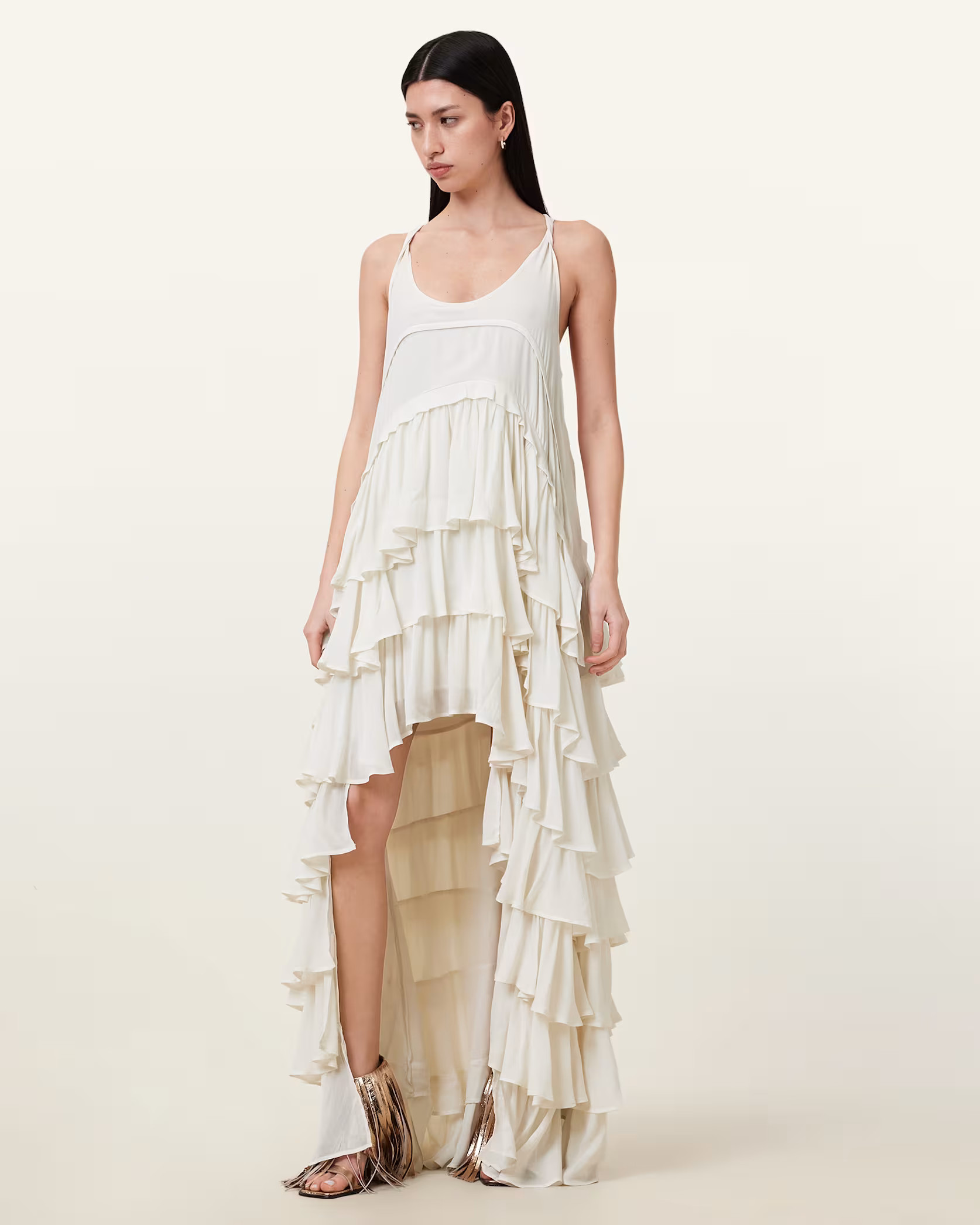 Cavarly Tiered Ruffle Maxi Dress | AllSaints US