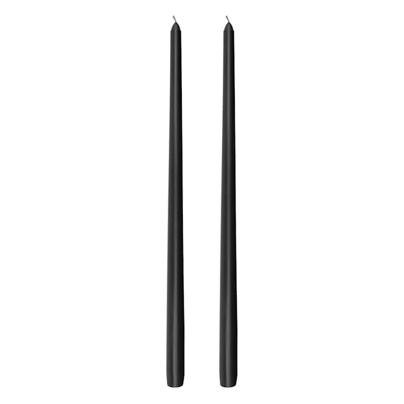 2-Count Black Taper Candles, 16" | At Home