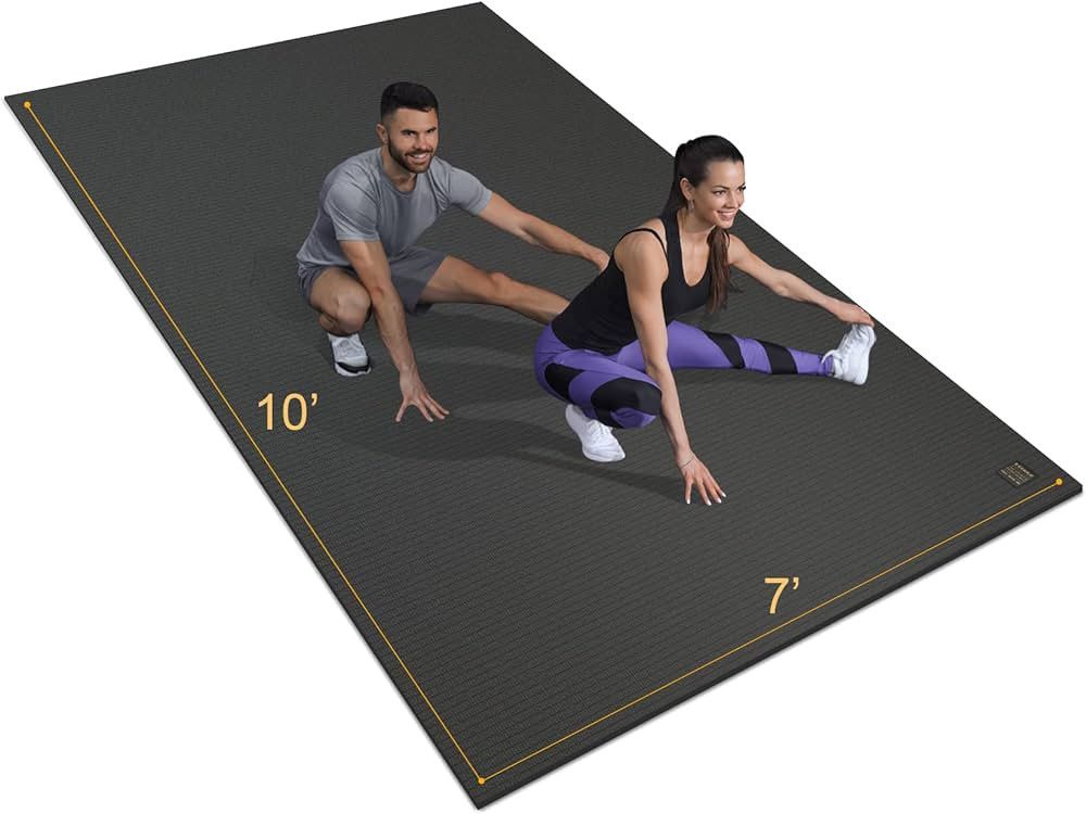 Gxmmat Large Exercise Mat 10'x7''x7mm, Thick Workout Mats for Home Gym Flooring, Extra Wide Non-S... | Amazon (US)