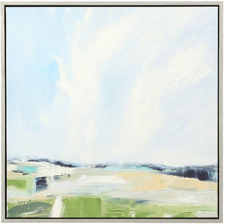 Uttermost 32304 For His Glory Powder Blue and Silver Framed Landscape Art | Amazon (US)