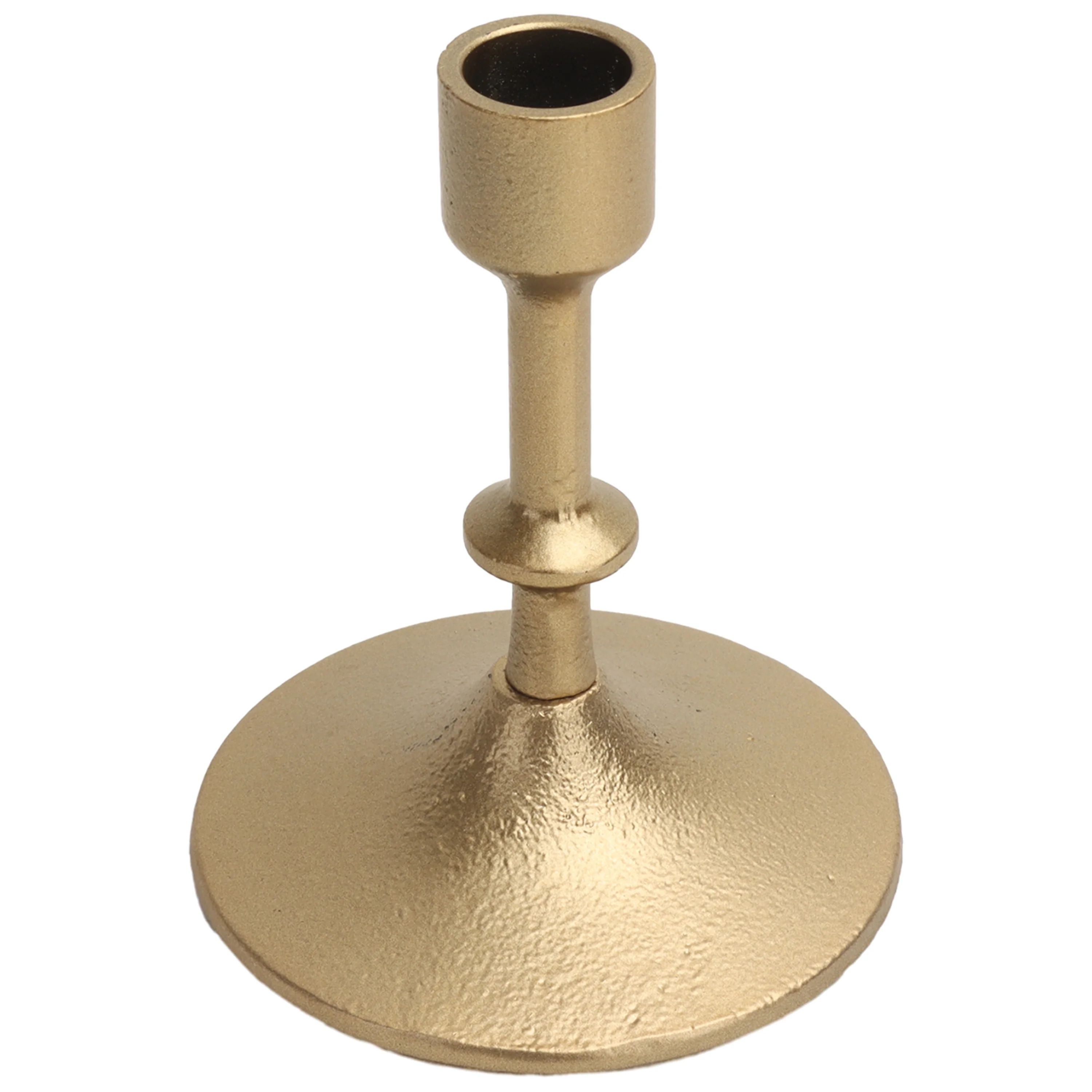 Better Homes & Garden 5.3" Gold Cast Iron Taper Candle Holder, Medium - Walmart.com | Walmart (US)