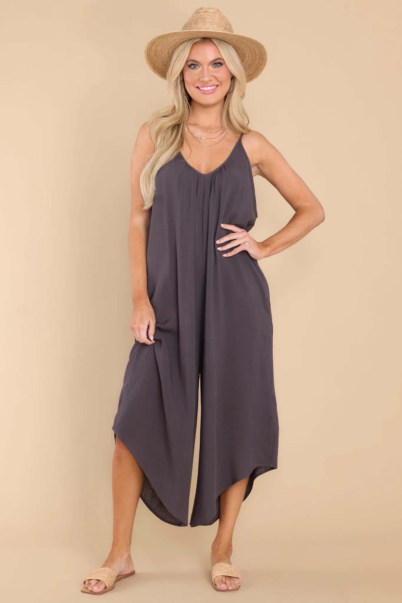 Free Your Mind Charcoal Jumpsuit | Red Dress 