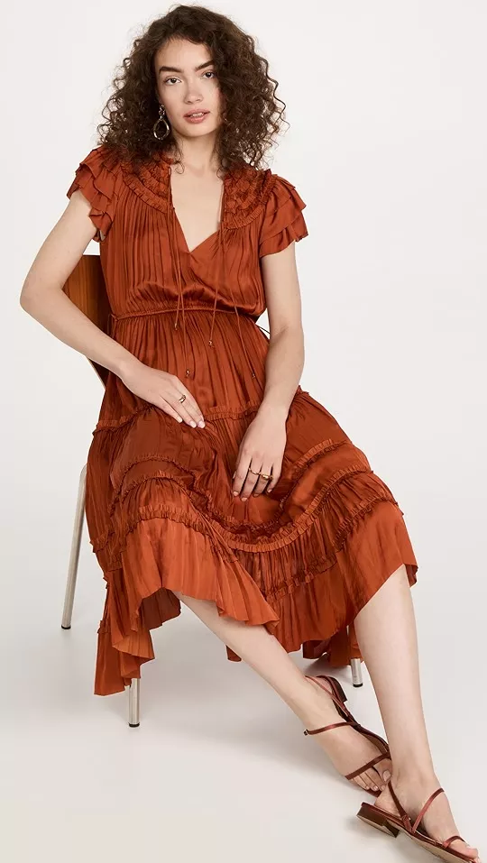 Isadora V-Neck Ruffle Dress curated on LTK