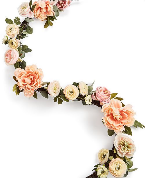 English Garden Artificial Ranunculus Garland, Created For Macy's | Macys (US)