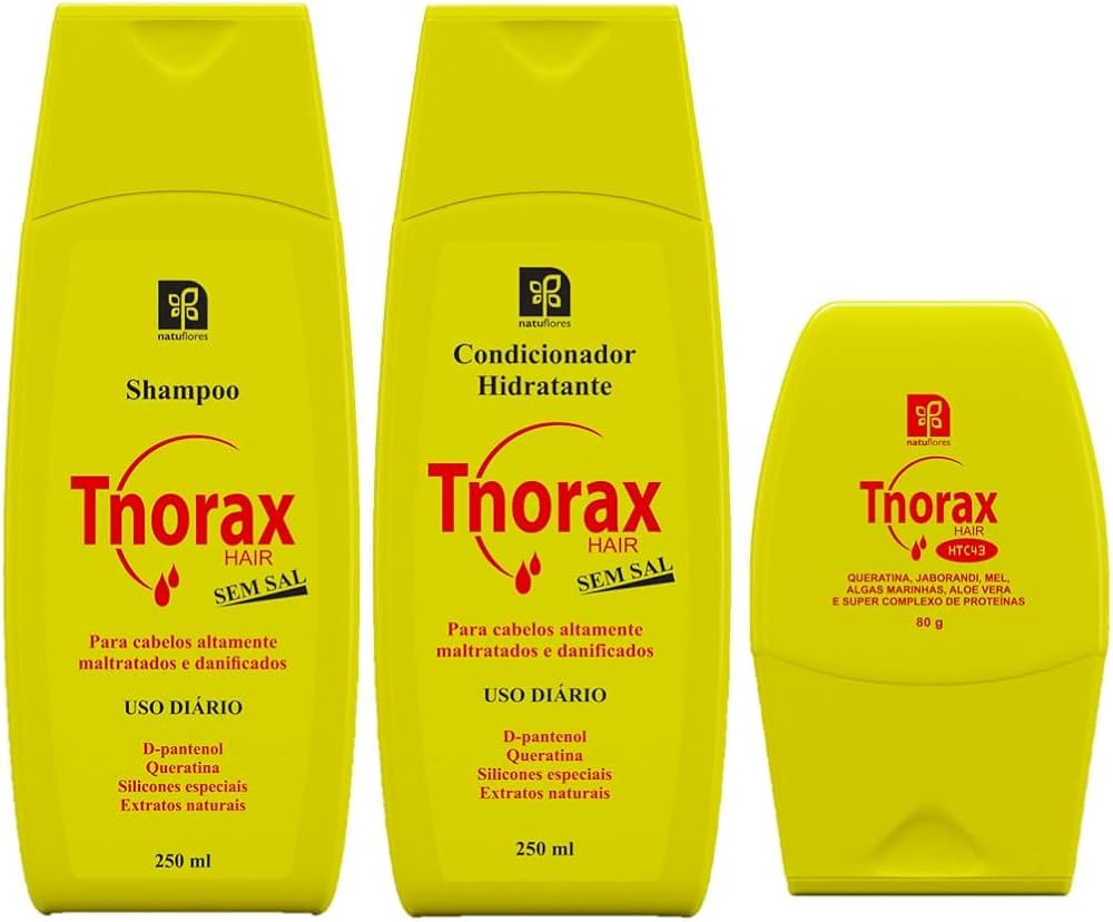 Kit Tnorax Shampoo 250ml, Condicionador 250ml E Tonico 80g | Amazon (BR)