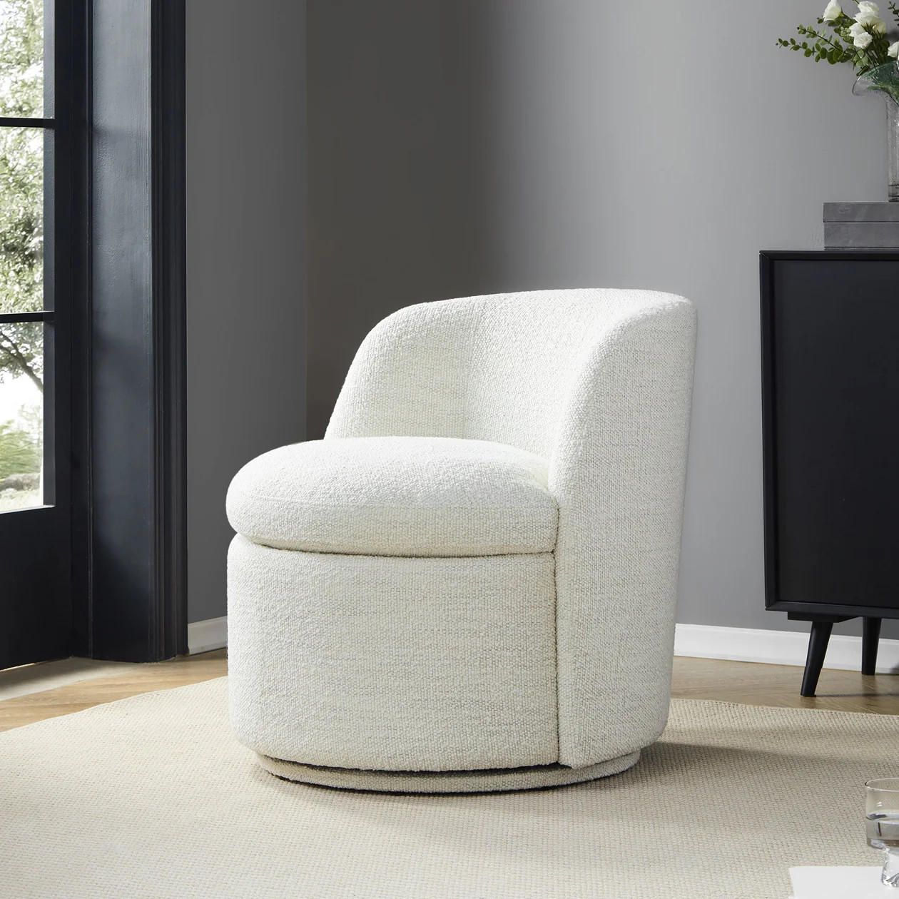 CHITA®️ Jolie Performance Boucle Swivel Accent Chair - chitaliving.com | Chita