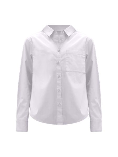 Relaxed-Fit Cotton-Blend Poplin Button-Down Shirt | Women's Long Sleeve Shirts | lululemon | Lululemon (US)