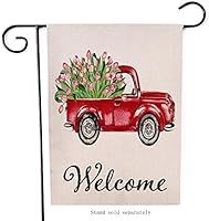Dyrenson Decorative Love Valentine's Day Small Garden Flag Tulips Flower Double Sided Welcome Quo... | Amazon (US)
