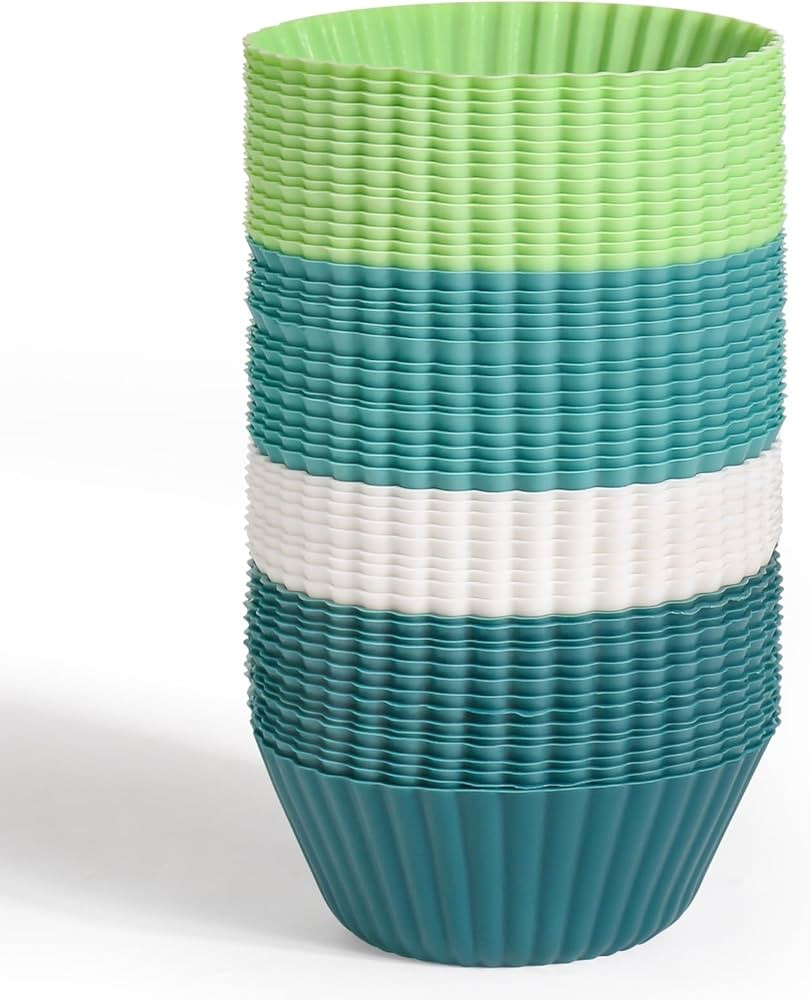 54 Pack Silicone Muffin Cups, Selizo Silicone Cupcake Baking Cups Reusable Muffin Liners Cupcake ... | Amazon (US)