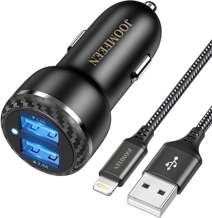 JOOMFEEN Car Charger Compatible with iPhone 11 Pro Max/11/XS Max/XS/XR/X/8/7 Plus/7/6S/6/5S/5C/SE... | Amazon (US)