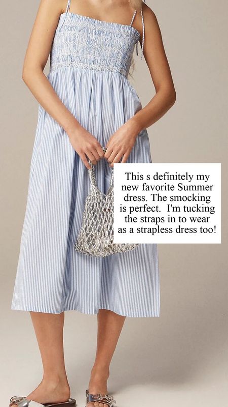 m a sucker for a smocked dress. This one’s from JCrew. This dress will be making the rounds this Summerr