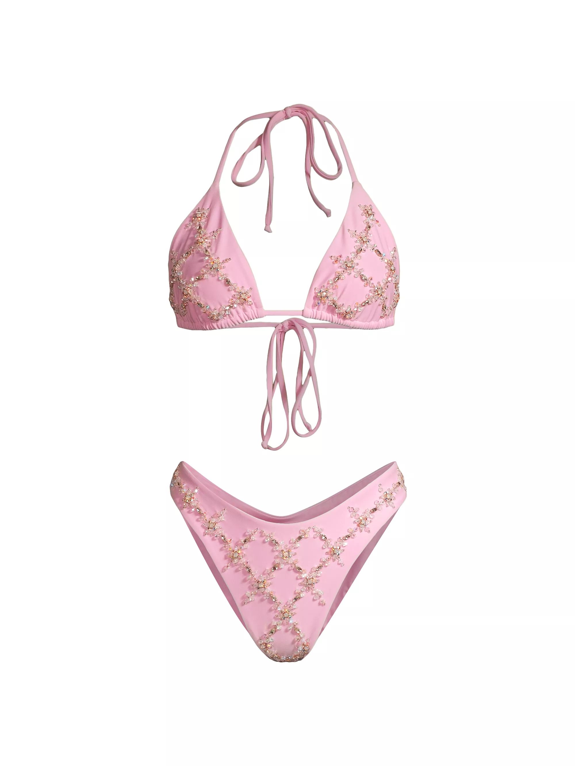 Rose Hand Embroidered Bikini | Saks Fifth Avenue