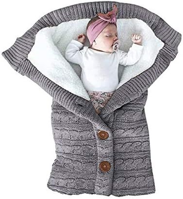 XMWEALTHY Unisex Infant Swaddle Blankets Soft Thick Fleece Knit Baby Girls Boys Stroller Wraps Baby  | Amazon (US)