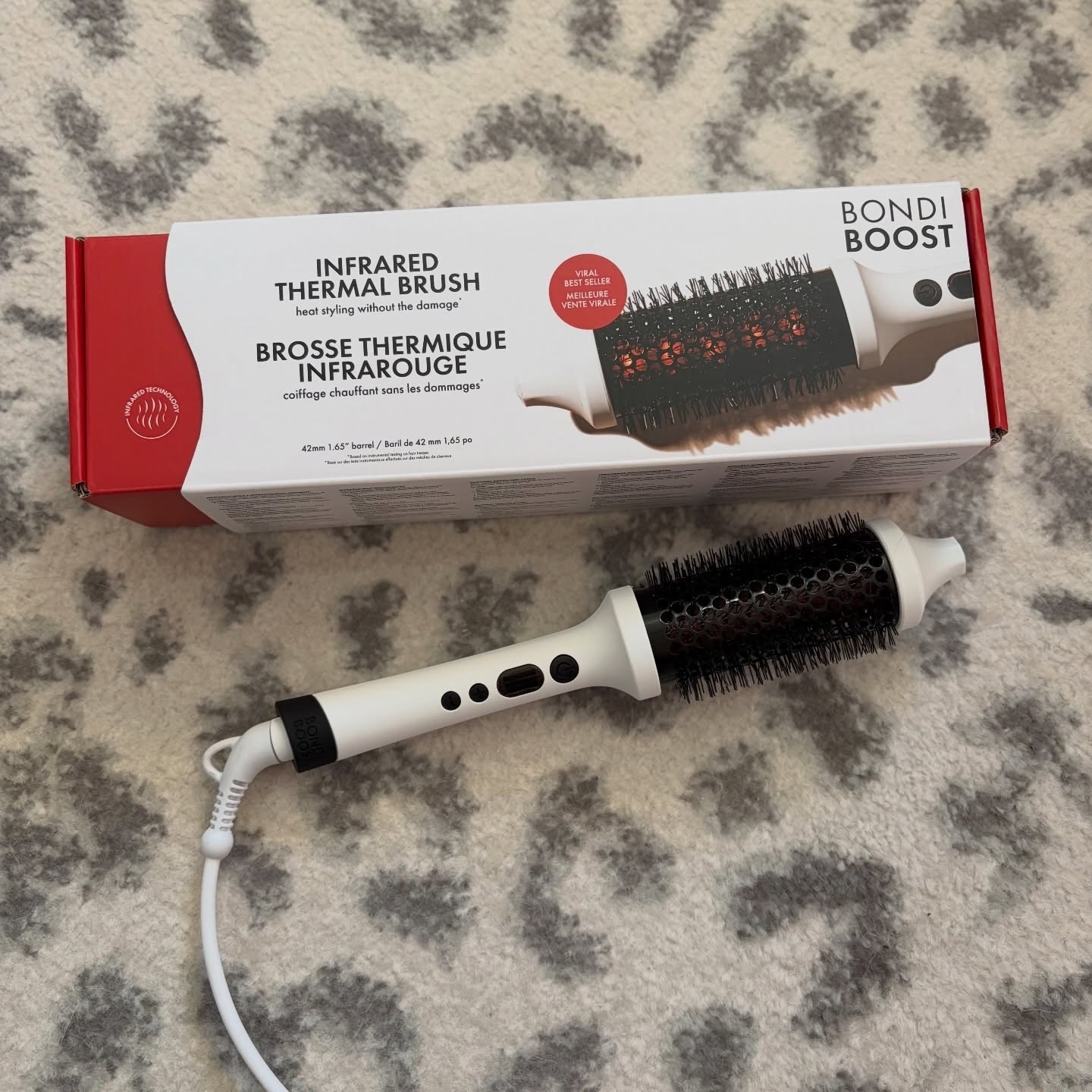 ⭐️PRODUCT REVIEW⭐️

This product was gifted to me by @bondiboost in exchange for my honest review.

The Bondi Boost Infrared Thermal Brush is a round brush that uses infrared technology to heat hair from the inside out. This brush is meant to cause less damage than traditional forms of heat styling. I have never used anything like this but I am in love! The brush heats up quickly and glides through hair easily to smooth and style. This has aloe infused bristles to help smooth hair and add shine. I was so impressed how quickly this smoothed out my hair, provided a nice amount of volume and increased shine!  I twist the brush gently at the ends of my hair to provide a nice little curl at the end of the hair. This provides a polished look quickly and it is something I have been reaching for often to style my hair!

#bondiboost #hair #hairtools #productreview #infrared