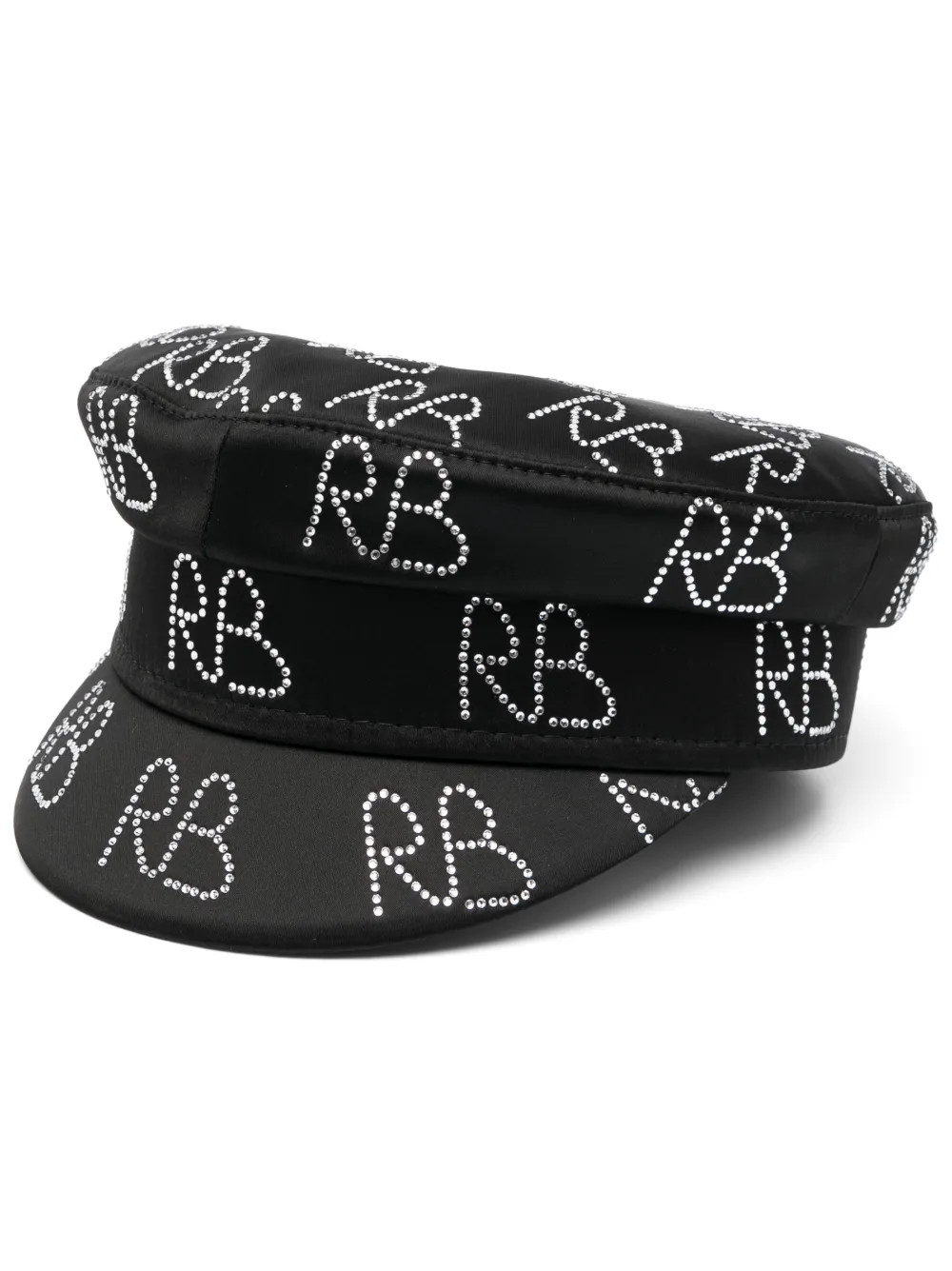Ruslan Baginskiy crystal-embellished baker boy hat - Black | Farfetch Global