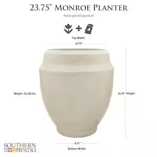 Southern Patio Monroe Large 23.75 in. x 26.25 in. Resin Composite Planter HDP-033684A - The Home ... | The Home Depot