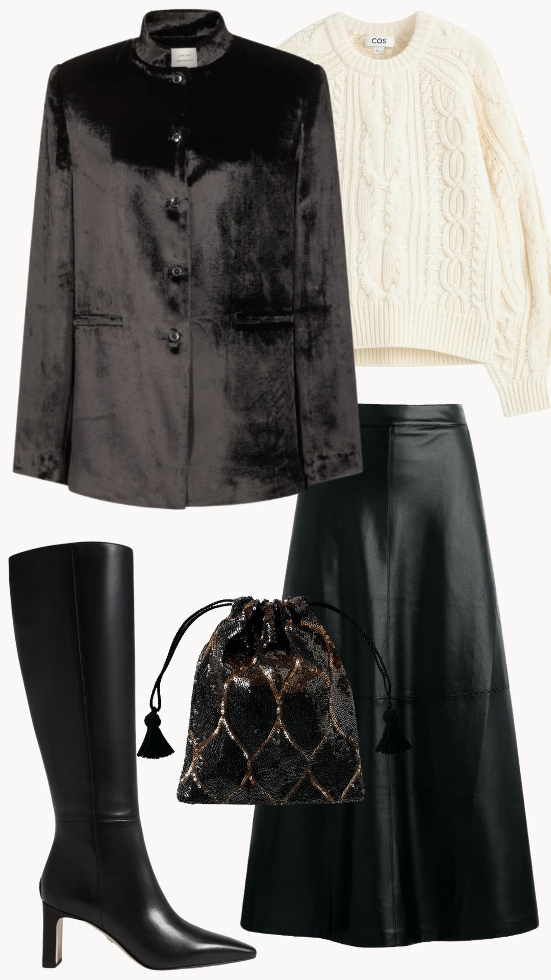 November Lookbook 🤎 Cozy cable and winter-ready leather for dinner with friends, desk to drinks, or a casual holiday gathering

holiday outfit, winter outfit, winter night out, cable sweater, leather midi skirt, black tall boots 

#LTKHoliday #LTKSeasonal