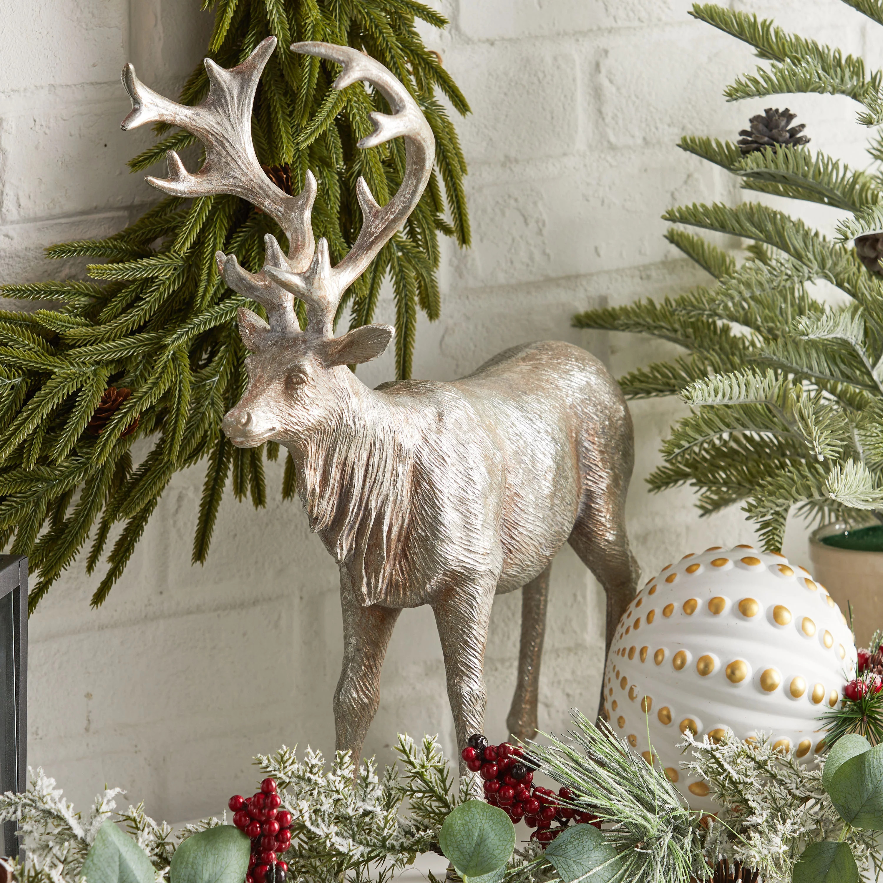 Holiday Time Silver Elk Decoration - Walmart.com | Walmart (US)
