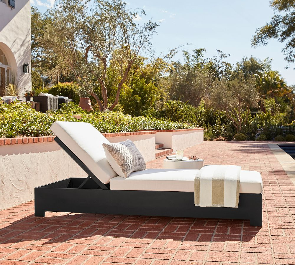 Malibu Metal Platform Single Outdoor Chaise | Pottery Barn (US)
