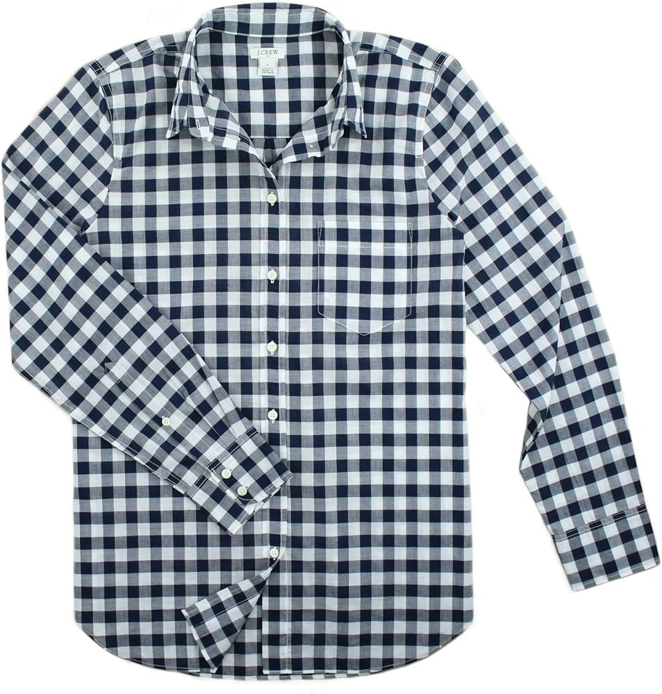J. Crew Women's Boyfriend Fit Button Down in Gingham Print, Multiple Sizes | Amazon (US)