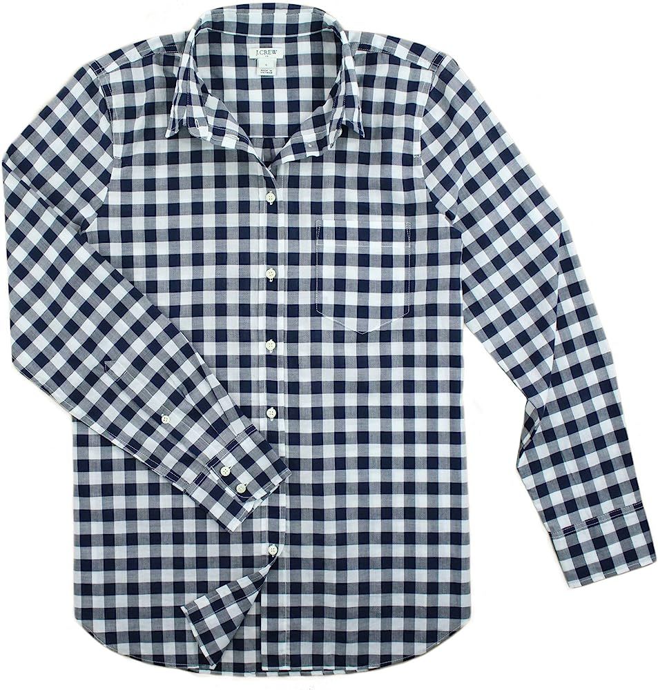 J. Crew Women's Boyfriend Fit Button Down in Gingham Print, Multiple Sizes | Amazon (US)