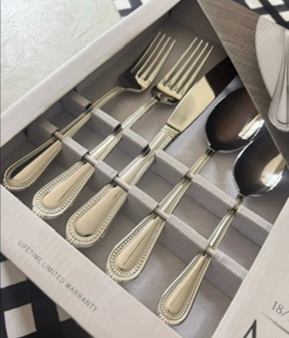 ✨ 80% OFF my new silverware set!!
such a good classic, elevated look — this set instantly makes any table feel more high-end 🙌

service for 12 so it’s perfect for everyday use or hosting

I love the subtle beaded detail… it gives that timeless, Pottery Barn style for SO much less

plus it’s stainless steel, dishwasher safe, and made to last

linking this one + more table finds I’m loving right now 🤍

#LTKdayinmylife #LTKHome #LTKSaleAlert