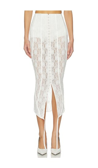 Eda Midi Skirt in Almond | Revolve Clothing (Global)