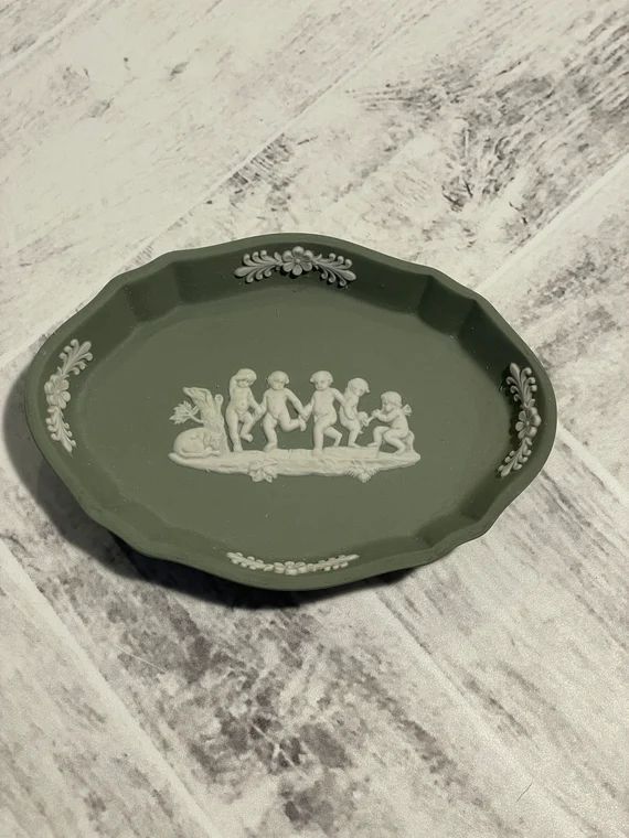 Wedgwood Sage Green Jasperware Pin Dish | Etsy | Etsy (US)
