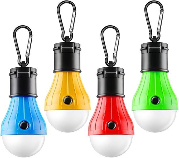 FLY2SKY Tent Lamp Portable LED Tent Light 4 Packs Clip Hook Hurricane Emergency Lights LED Campin... | Amazon (US)