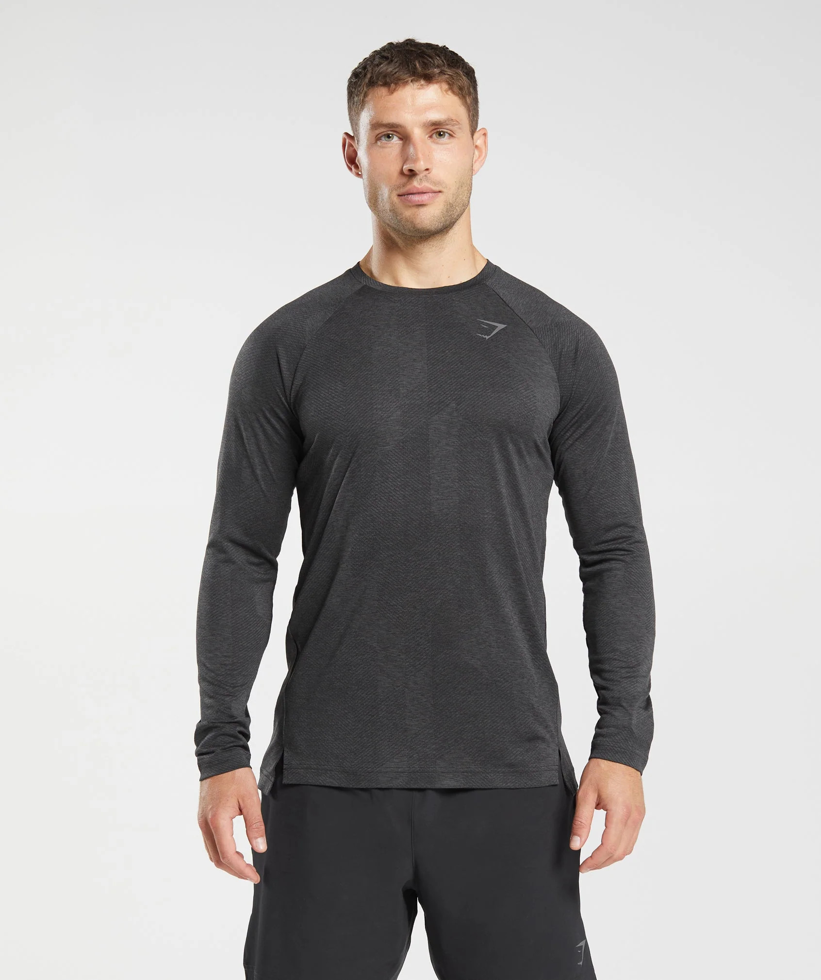 Gymshark Apex Long Sleeve T-Shirt - Black/Onyx Grey | Gymshark (Global)
