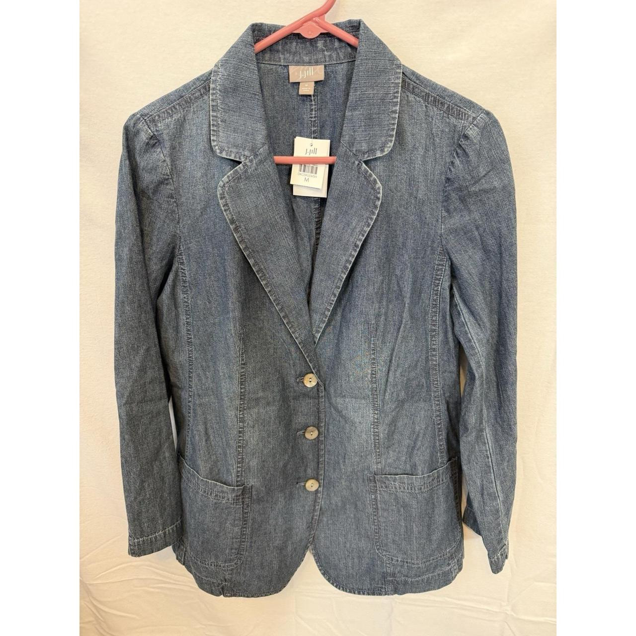 J. Jill Women's Jacket - Blue - M | Depop US