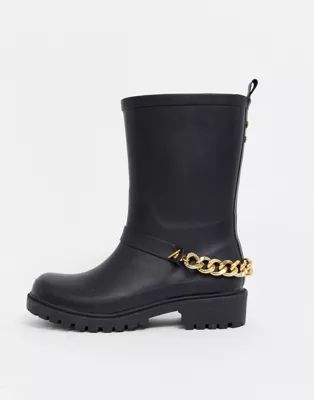 ASOS DESIGN Grove chunky biker wellies with chain | ASOS (Global)