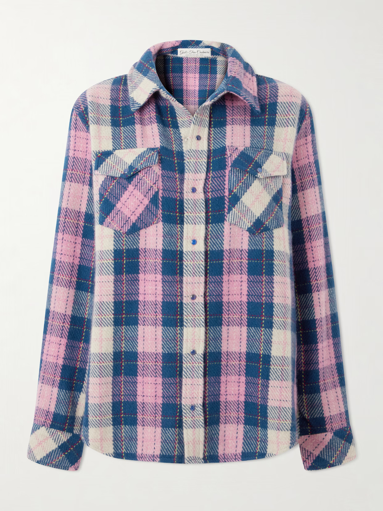 God's True Cashmere - Checked Cashmere Shirt - Pink | NET-A-PORTER (UK & EU)