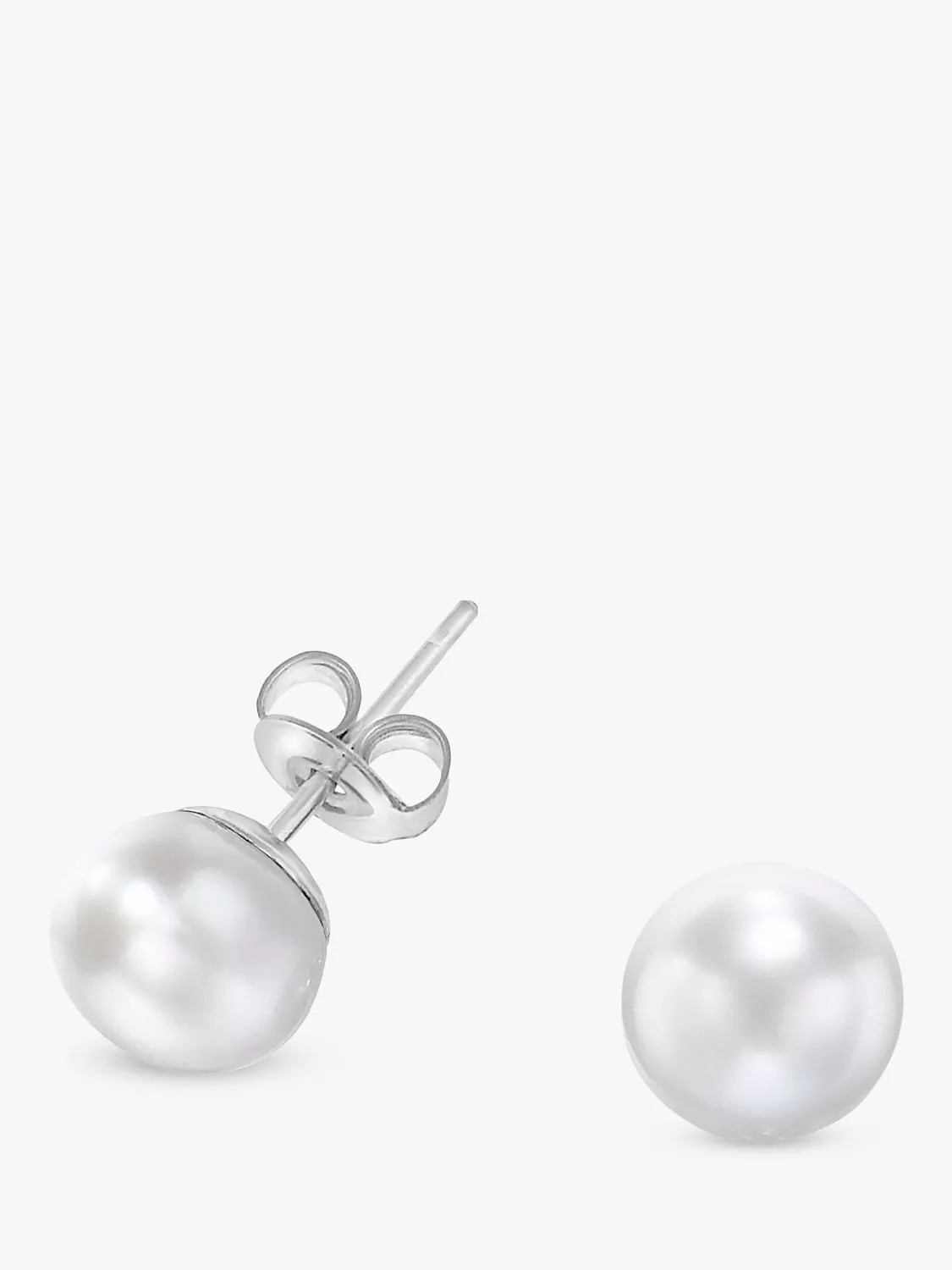 Dower & Hall Freshwater Pearl Stud Earrings, White/Silver | John Lewis (UK)