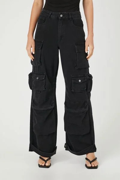 High-Rise Cargo Jeans | Forever 21